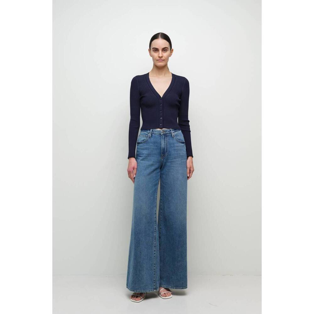 NEW SIMKHAI ailany rib knit cardigan in midnight